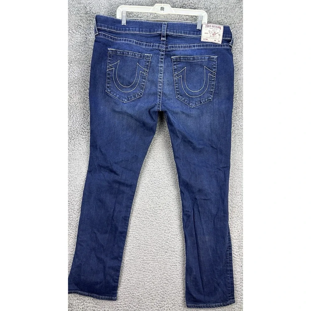 True Religion Jeans Men's Ricky Relaxed Straight Size 42x33 Blue Denim Med Wash